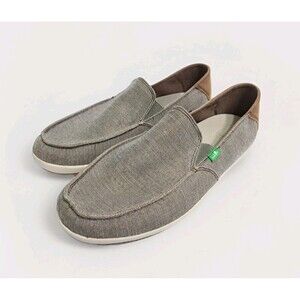 Sanuk Casa Vintage Loafers Men's Size 10.5 Gray Slip On Boat Shoes SMF11011